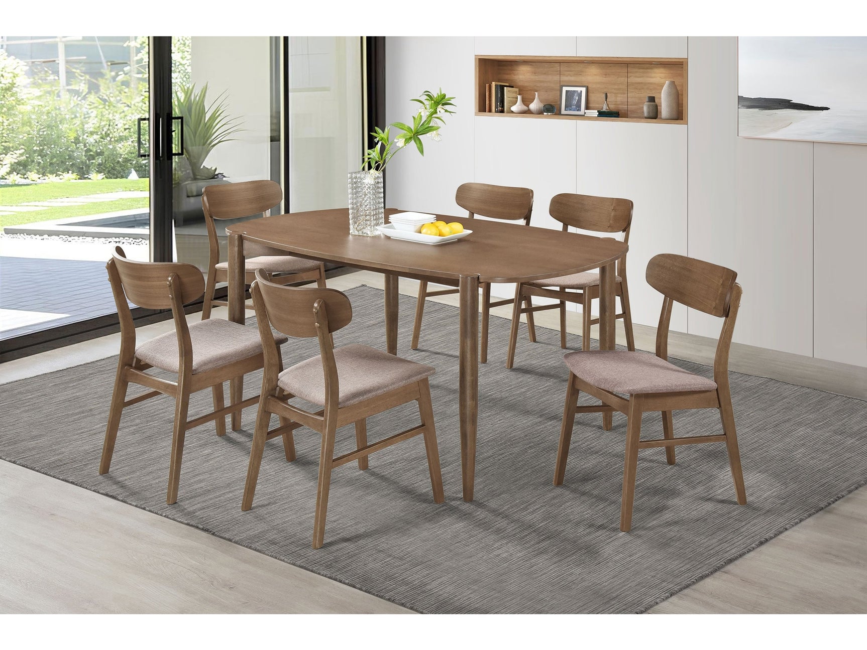 Dortch Walnut 7-piece Dining Room Set - Ornate Home