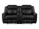Double Black Reclining Loveseat - Ornate Home