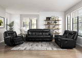 Double Black Reclining Loveseat - Ornate Home