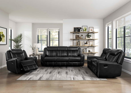 Double Black Reclining Loveseat - Ornate Home