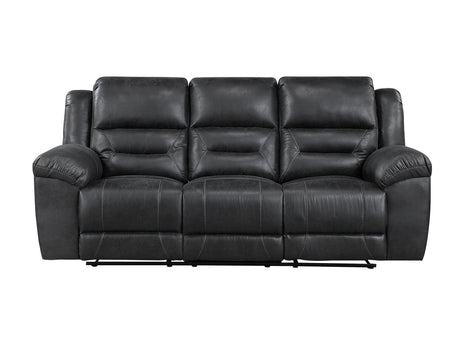 Double Black Reclining Sofa - Ornate Home
