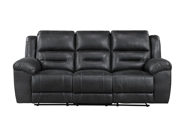 Double Black Reclining Sofa - Ornate Home