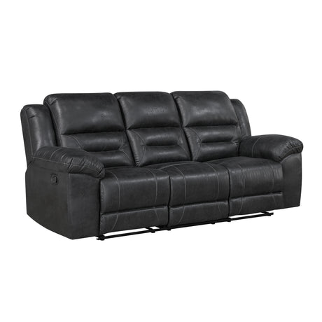 Double Black Reclining Sofa - Ornate Home
