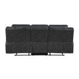 Double Black Reclining Sofa - Ornate Home
