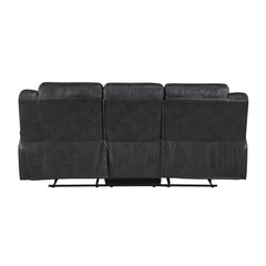 Double Black Reclining Sofa - Ornate Home