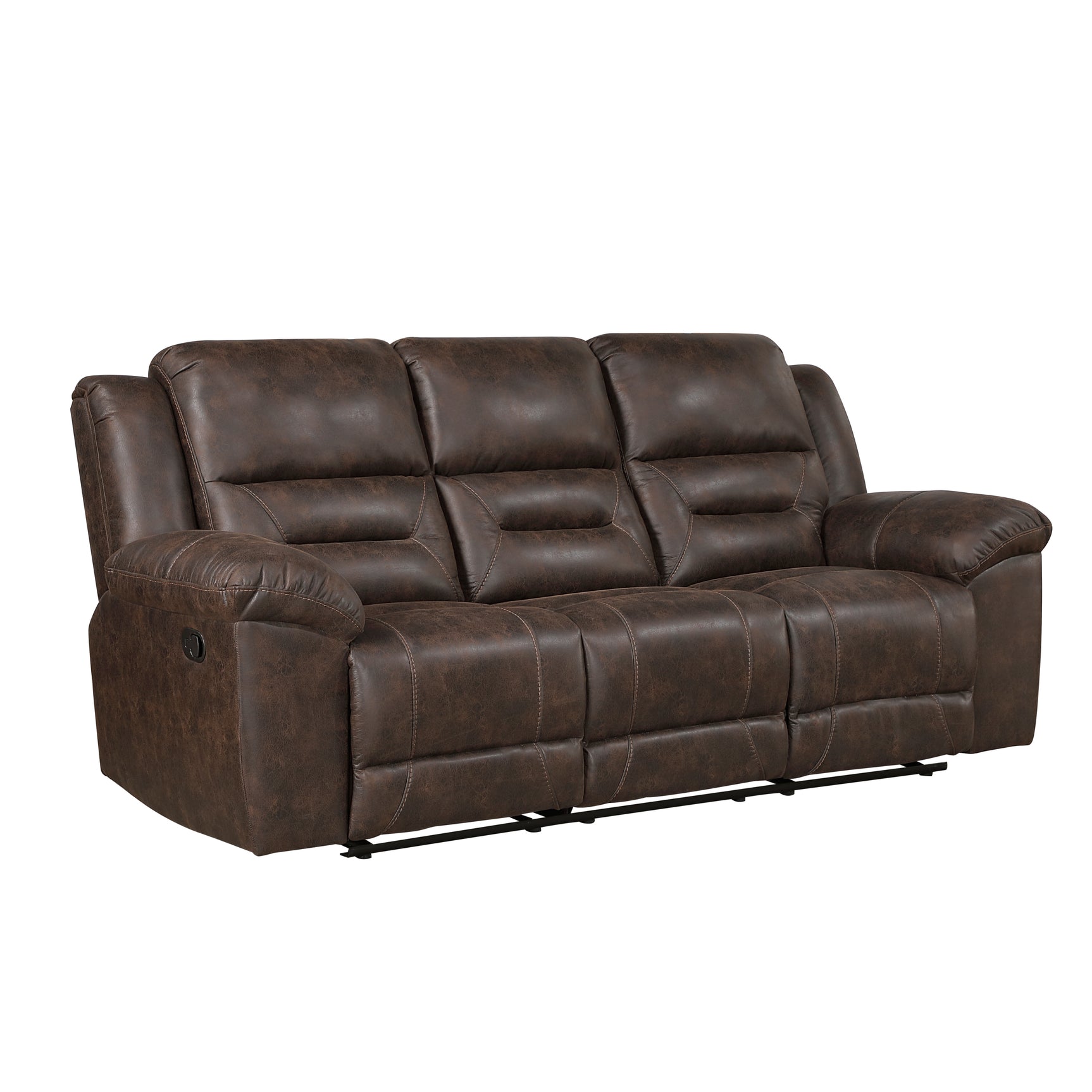 Double Brown Reclining Sofa - Ornate Home