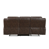 Double Brown Reclining Sofa - Ornate Home