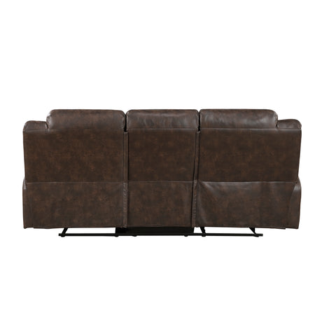Double Brown Reclining Sofa - Ornate Home