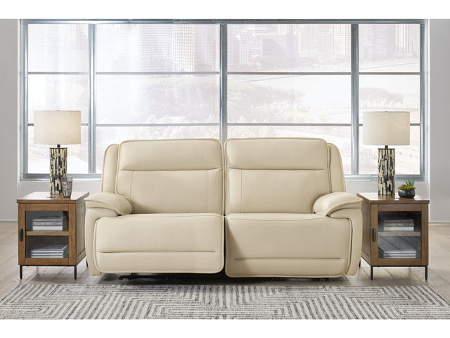 Double Deal Almond 2-Piece Power Reclining Loveseat Sectional (Online Special Price) - Ornate Home