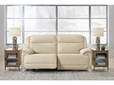 Double Deal Almond 2-Piece Power Reclining Loveseat Sectional - Ornate Home