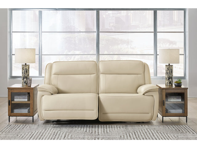 Double Deal Almond 2-Piece Power Reclining Loveseat Sectional - Ornate Home