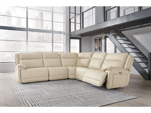 Double Deal Almond 5-Piece Power Reclining Sectional (Online Special Price) - Ornate Home