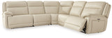 Double Deal Almond 5-Piece Power Reclining Sectional - Ornate Home