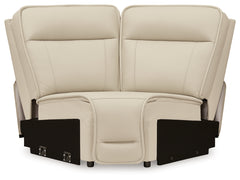 Double Deal Almond 5-Piece Reclining Sectional with Console - Ornate Home