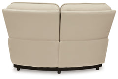 Double Deal Almond 5-Piece Reclining Sectional with Console - Ornate Home