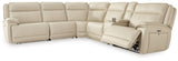 Double Deal Almond 6-Piece Power Reclining Sectional (Online Special Price) - Ornate Home
