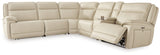 Double Deal Almond 6-Piece Power Reclining Sectional - Ornate Home