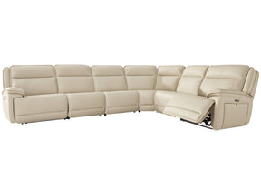 Double Deal Almond 6-Piece Reclining Sectional (Online Special Price) - Ornate Home