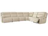 Double Deal Almond 6-Piece Reclining Sectional - Ornate Home