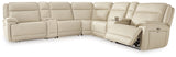 Double Deal Almond 7-Piece Reclining Sectional with 2 Consoles (Online Special Price) - Ornate Home