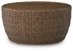 Double Point Beige Round Cocktail Table - Ornate Home
