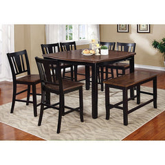 Dover Black/Cherry Counter Height Bench - Ornate Home