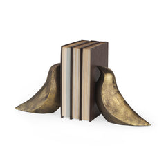 Dover Gold Aluminum Dove Bookends (Set of 2) - Ornate Home