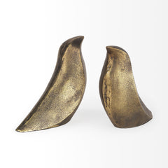 Dover Gold Aluminum Dove Bookends (Set of 2) - Ornate Home