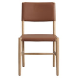 Dover Natural Wood Vegan Leather Dining Side Chair - Ornate Home