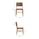 Dover Natural Wood Vegan Leather Dining Side Chair - Ornate Home