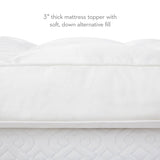 Down Alternative White Twin XL 3" Mattress Topper - Ornate Home