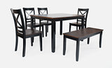 Asbury Park Black/Autumn Brown Dining Table, 4 Chairs, Bench