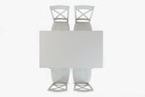 Simplicity Dove Counter Table w/ 4 X-Back Stools