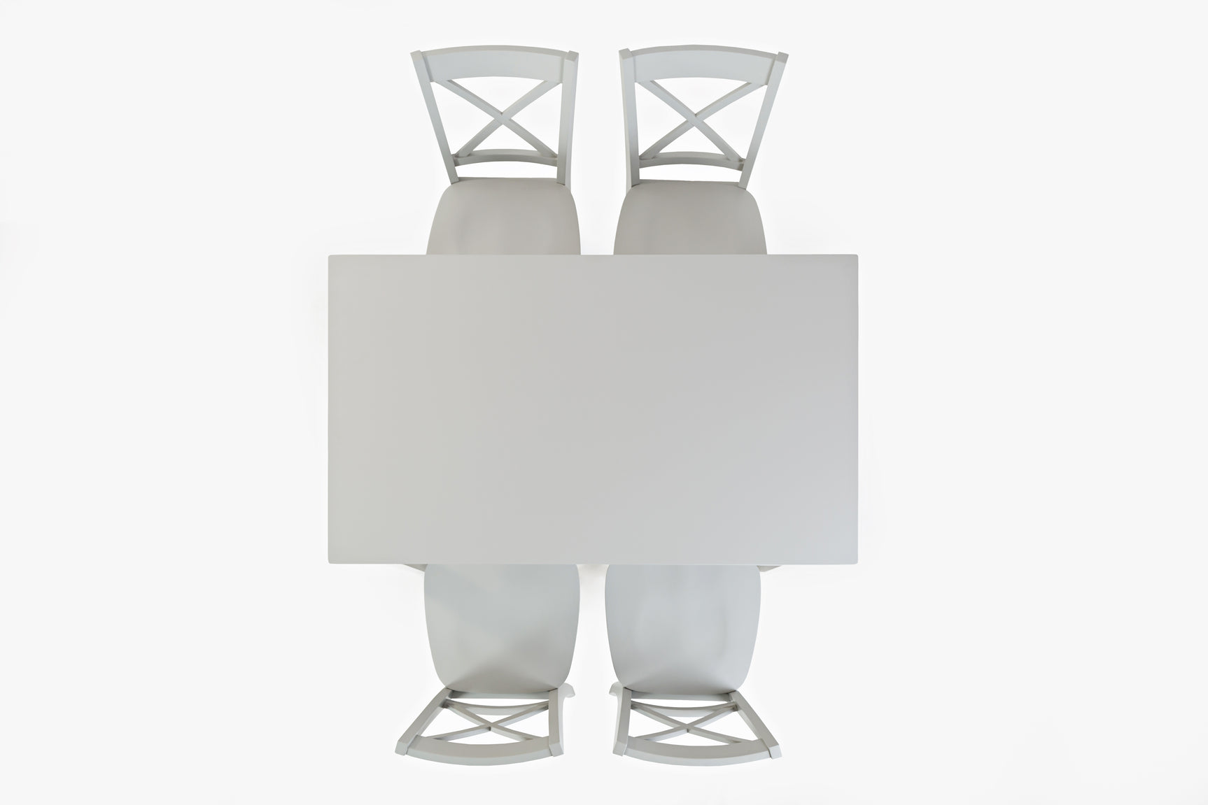 Simplicity Dove Counter Table w/ 4 X-Back Stools