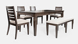 Lincoln Square Dark Espresso/Cream Ext Dining Table w/ 4 Chairs, Bench