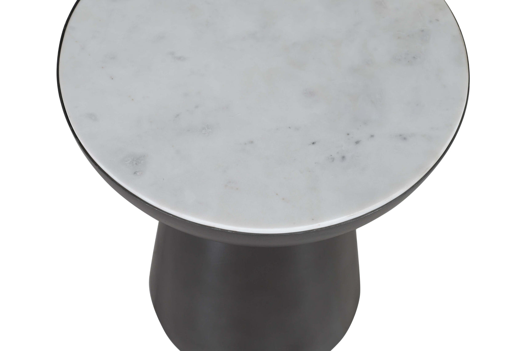 Circularity Black/Marble Round End Table