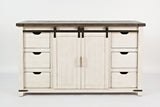Madison County Vintage White 60 Barn Door Server