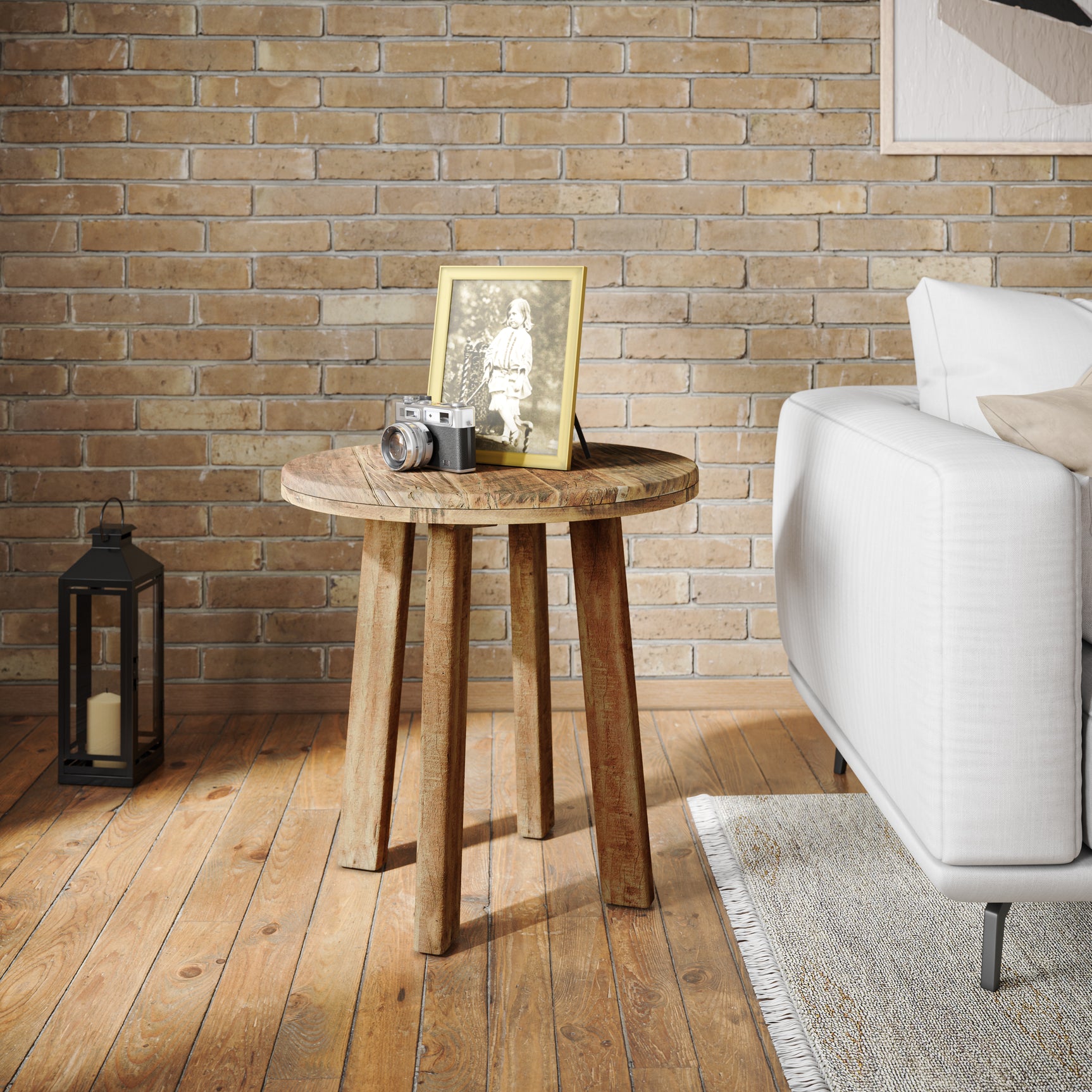 Reclamation Rustic Brown Round End Table