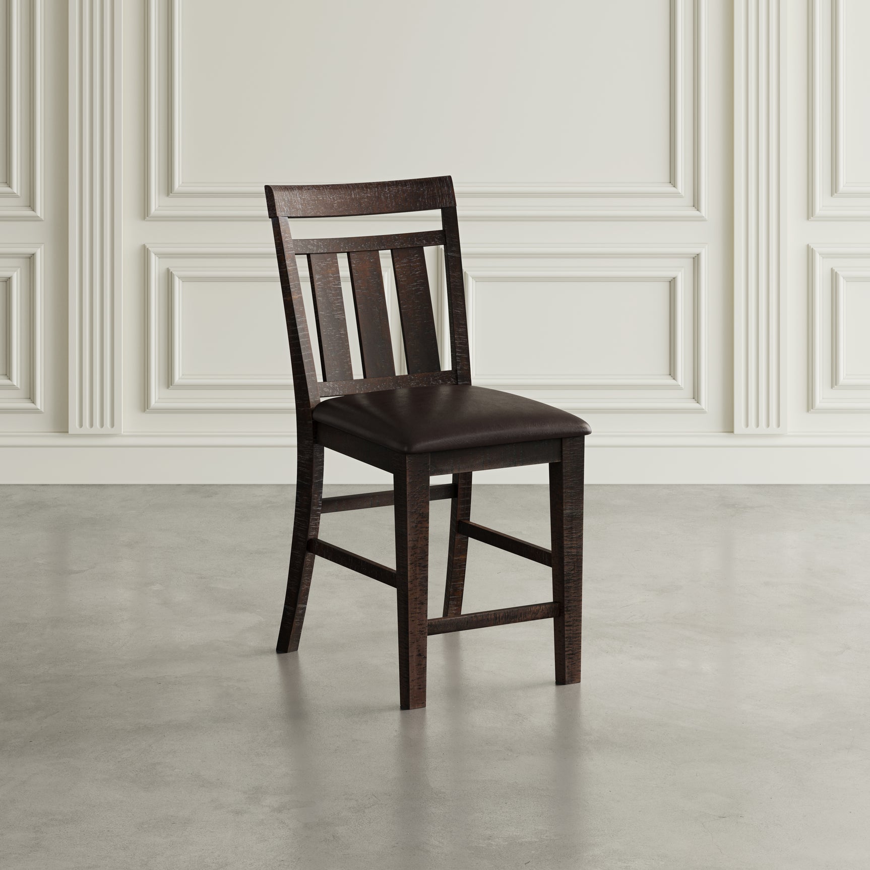 Kona Grove Brown Counter Dining Table w/ 6 Slatback Stools
