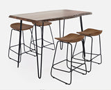 Nature's Edge Light Chestnut Counter Dining Table w/ 4 Backless Stools
