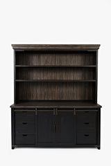 Madison County Vintage Black 70 Barndoor Hutch Server