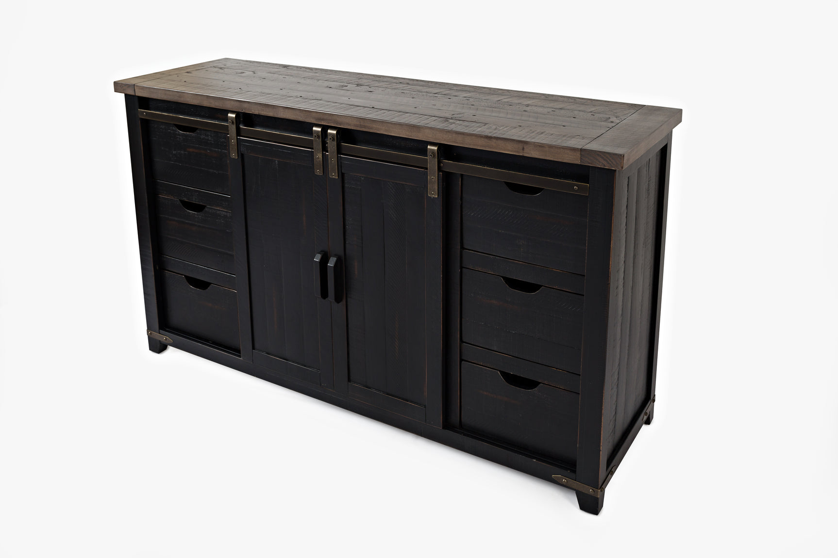 Madison County Vintage Black 60 Barn Door Server