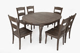 Madison County Barnwood Round to Oval Dining Table w/ 6 Chairs