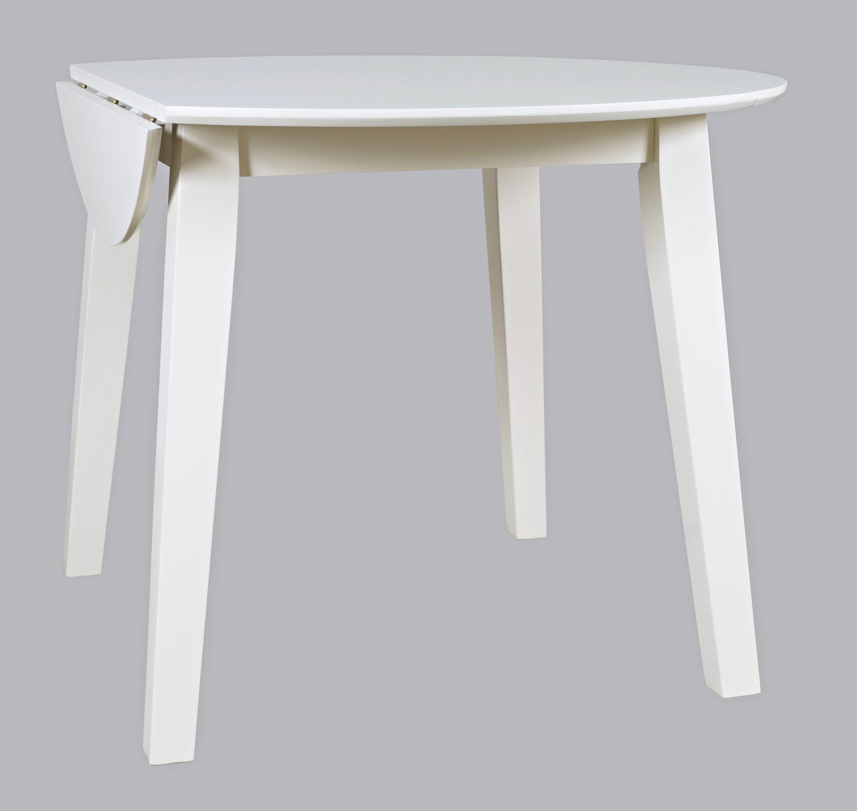 Simplicity Paperwhite Round Dropleaf Table