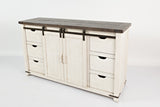 Madison County Vintage White 60 Barn Door Server