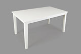 Simplicity Paperwhite Rect. Dining Dining Table w/ 4 X-Back Chairs, Bench