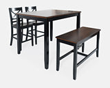 Asbury Park Black/Autumn Brown Dining Table, (2) Stools, Bench
