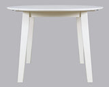 Simplicity Paperwhite Round Drop Leaf Dining Table w/ 4 X-Back Chairs