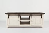 Madison County Vintage White Barn Door Cocktail Table