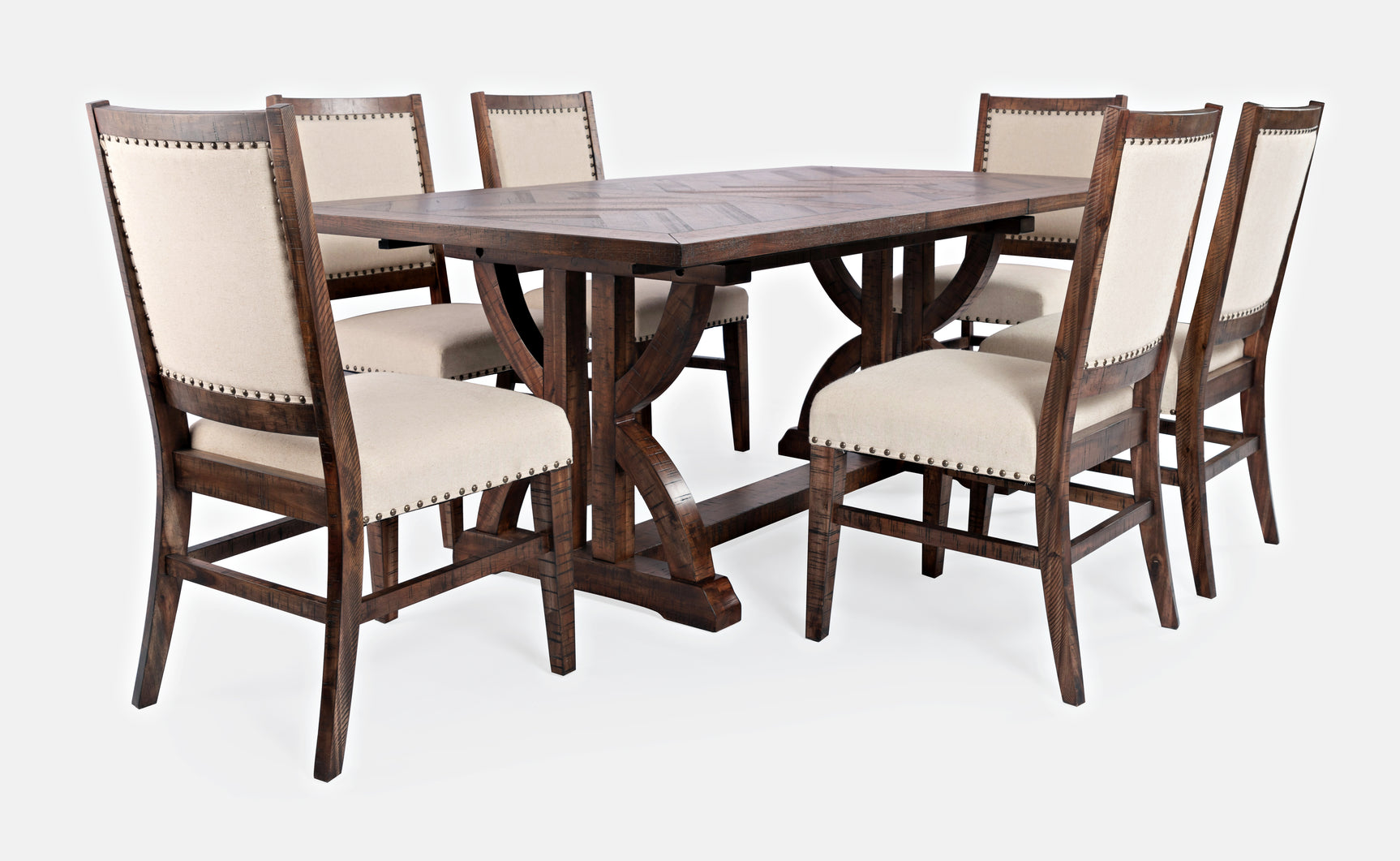 Fairview Oak Ext Dining Table w/ 6 Chairs